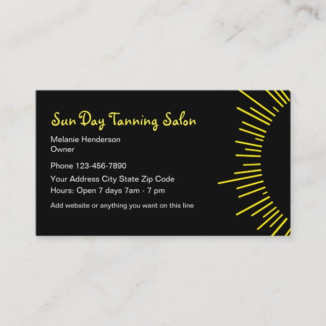 Tanning Salon Design Business Card (Front)