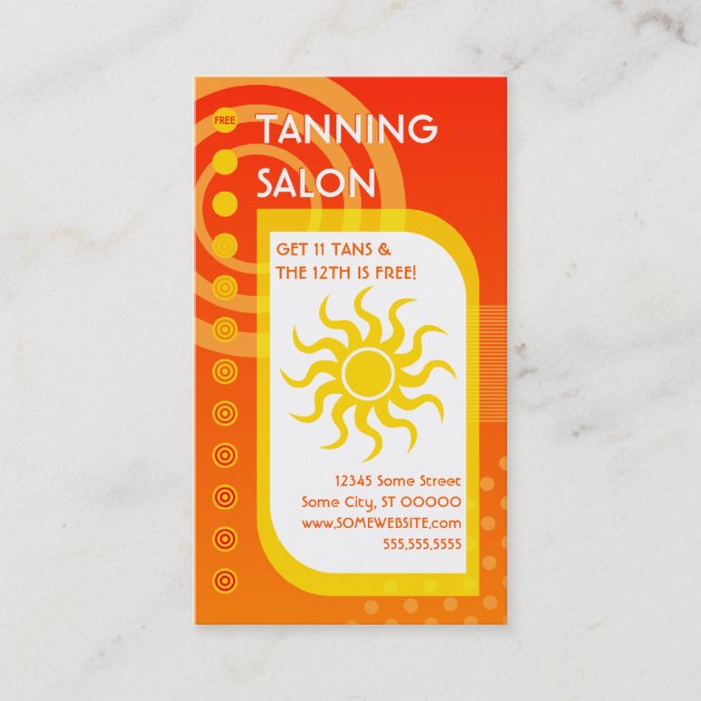 tanning salon loyalty sunrise (Front)