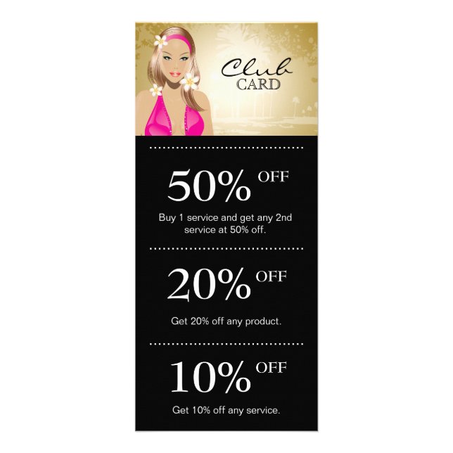 Tanning Salon Marketing Card Loyalty Gold (Front)