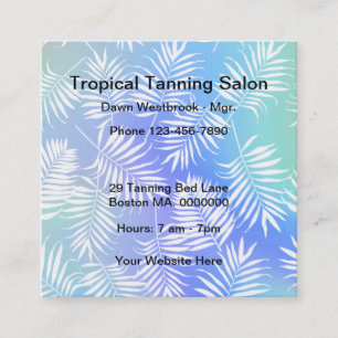 Tanning Salon Tropical Theme Business Cards