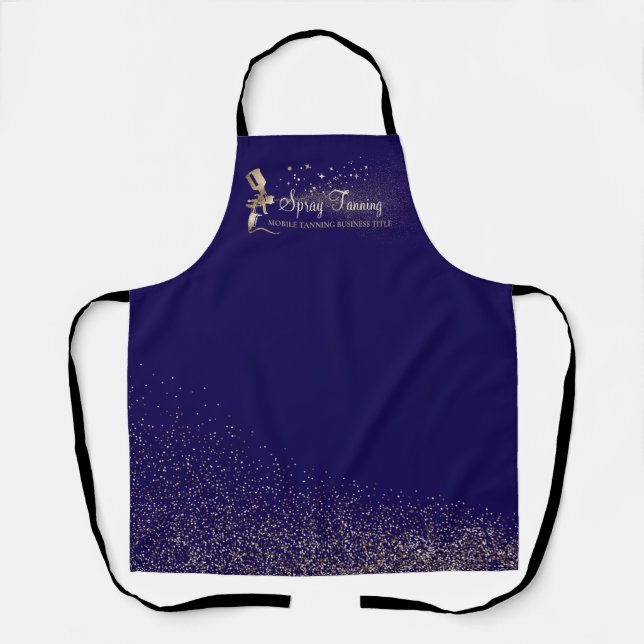 Tanning Spray Paint navy Apron (Front)