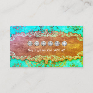 Tanning Vintage Loyalty Card Damask Suede