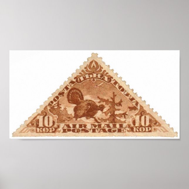 Tannu Tuva 10 Turkey Red Triangle Stamp Portfolio Poster (Front)