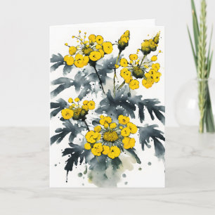 Tansy - Watercolor flowers Card