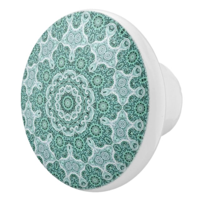 Tantalising in teal ceramic knob (Right)