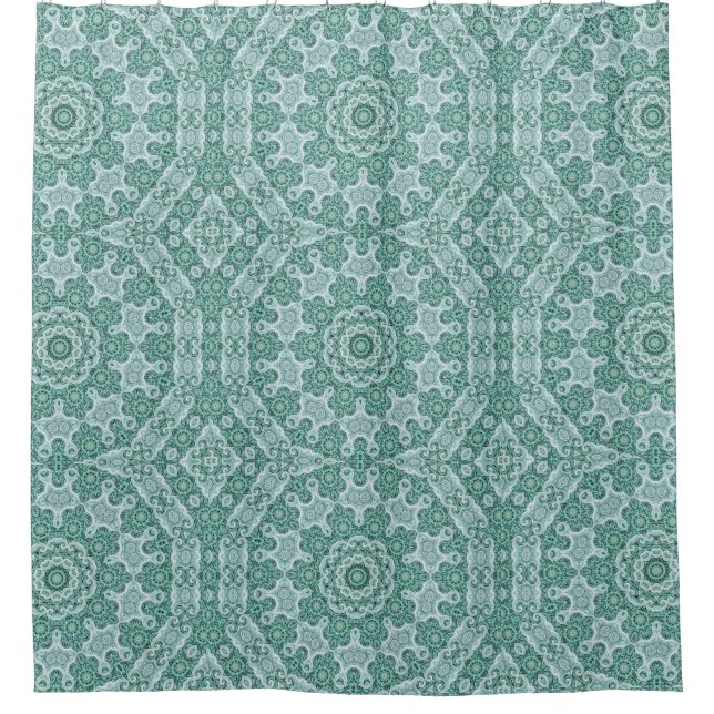 Tantalising in teal shower curtain (Front)