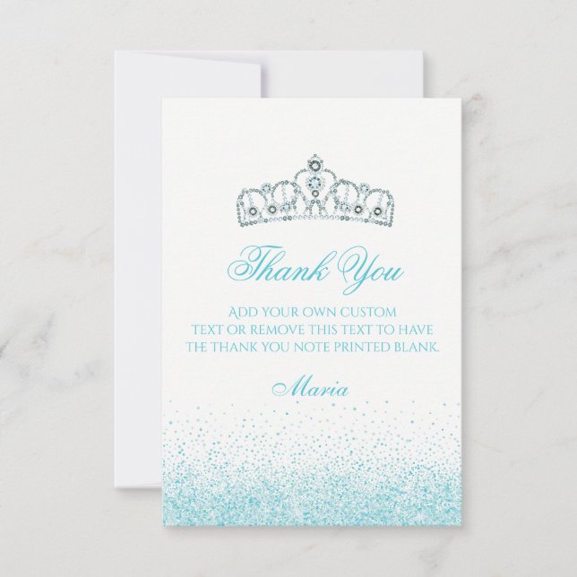 Tantalising Teal Sparkle Thank You Cards (Front)