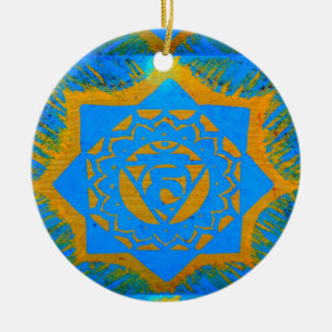 tantric star and buddha ceramic tree decoration