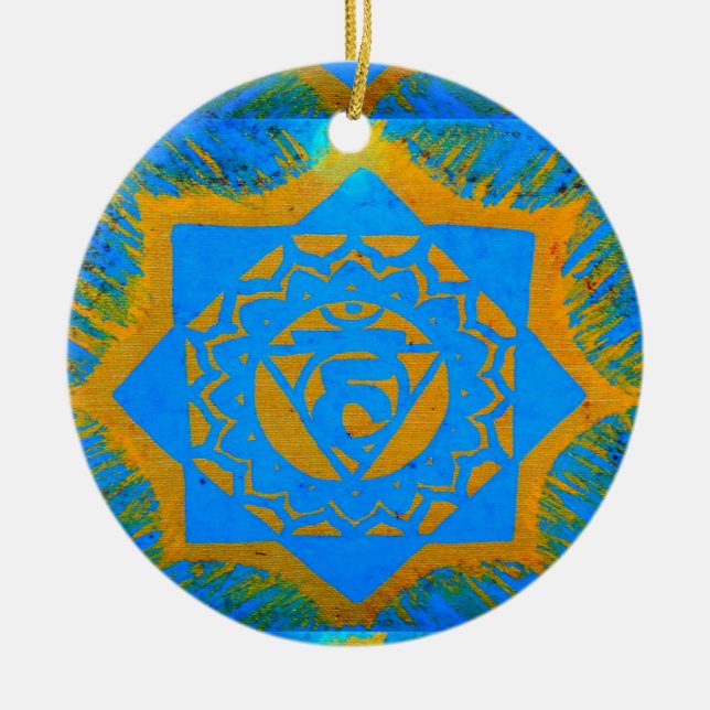 tantric star and buddha ceramic tree decoration (Front)