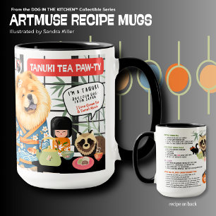TANUKI TEA PAWTY Chow Art Muse Recipe  Mug