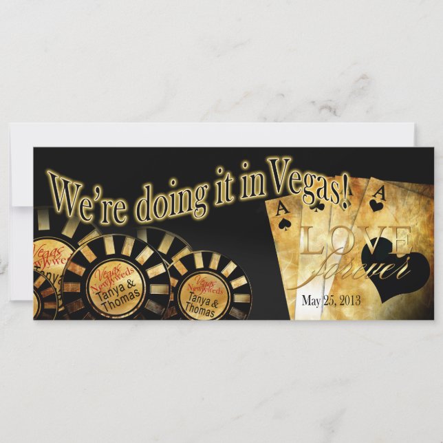 Tanya & Thomas Las Vegas Deluxe Wedding Invitation (Front)