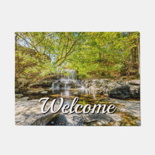 Tanyard Creek Waterfall In Fall Welcome Doormat