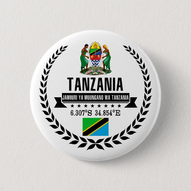 Tanzania 6 Cm Round Badge (Front)
