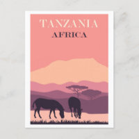 Tanzania Africa Pink Vintage Zebra Travel