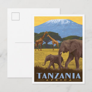 Tanzania Africa Vintage Travel Postcard
