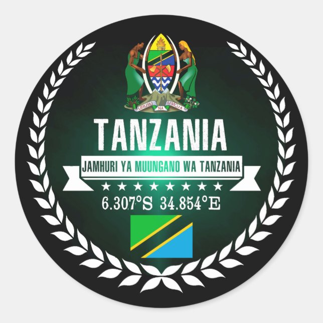 Tanzania Classic Round Sticker (Front)
