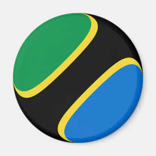Tanzania Fisheye Flag Magnet