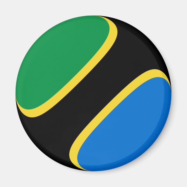 Tanzania Fisheye Flag Magnet (Front)