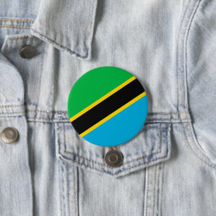 Tanzania flag 7.5 cm round badge