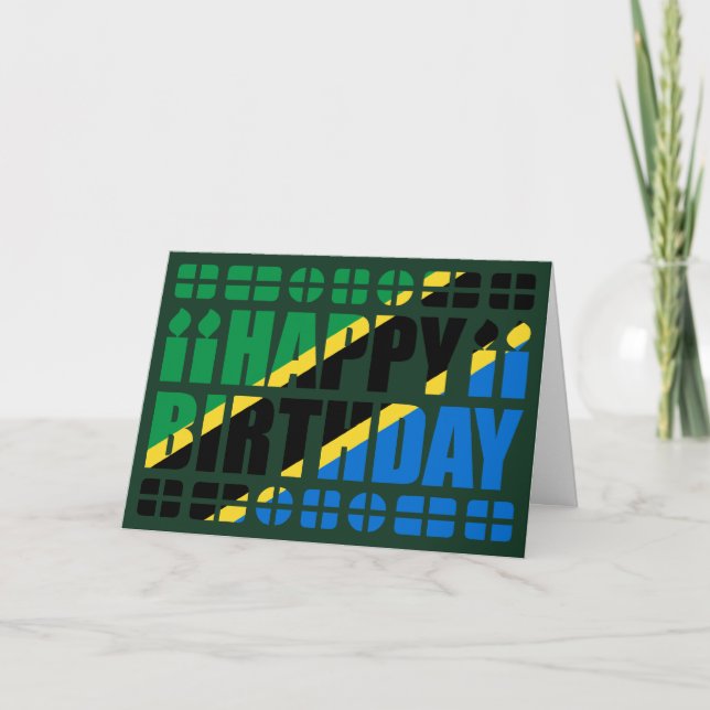 Tanzania Flag Birthday Card (Front)