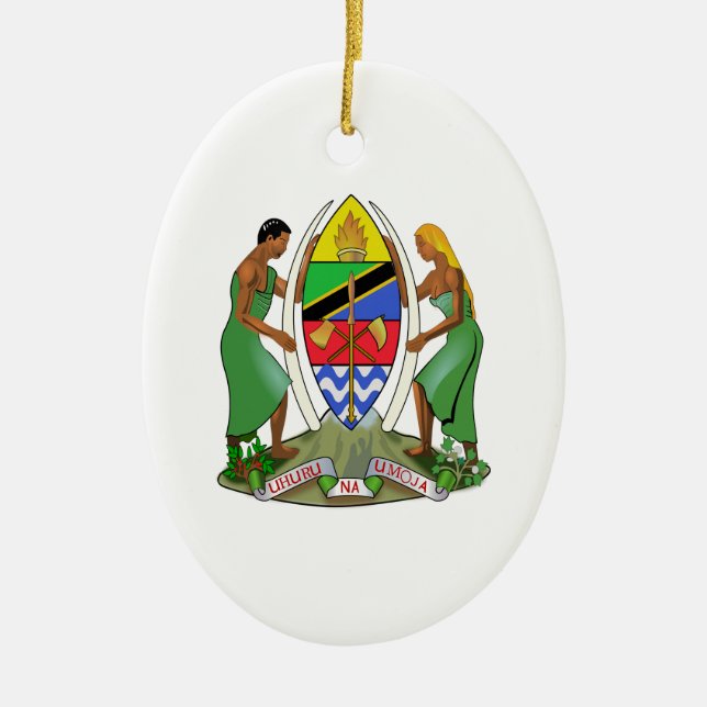 Tanzania Flag Ceramic Tree Decoration (Front)