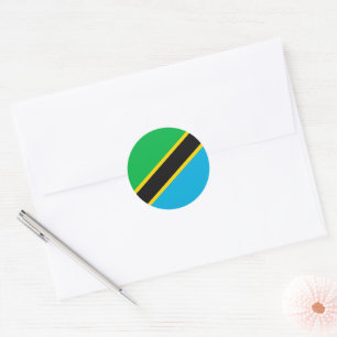 Tanzania flag classic round sticker