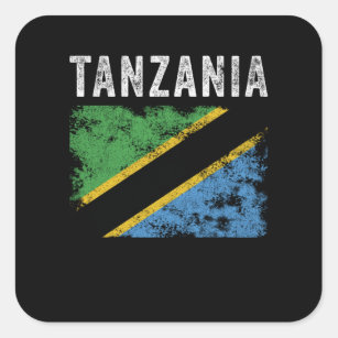 Tanzania Flag Distressed Tanzanian Flag Square Sticker