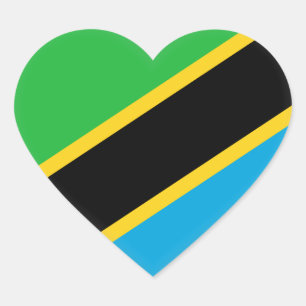 Tanzania Flag Heart Sticker