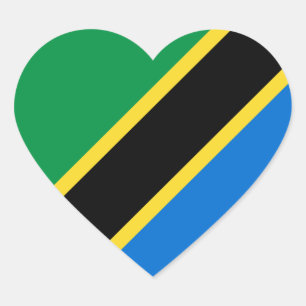 Tanzania Flag Heart Sticker