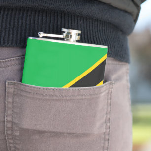 Tanzania flag hip flask