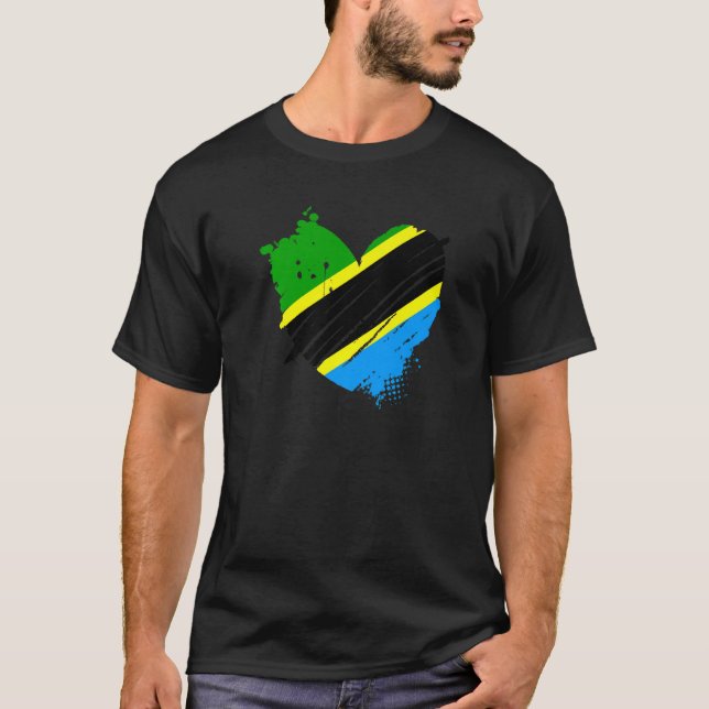 Tanzania Flag I love It is in my DNA  Tanzanians T-Shirt (Front)