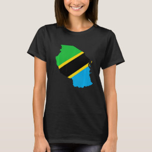 Tanzania flag in Tanzania outline Tanzania T-Shirt