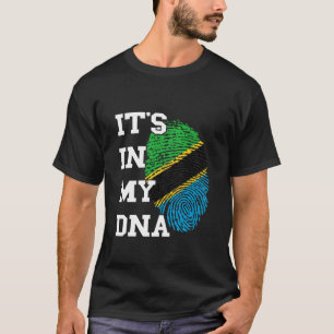 Tanzania Flag It's In My DNA Thumbmark Tanzanian R T-Shirt