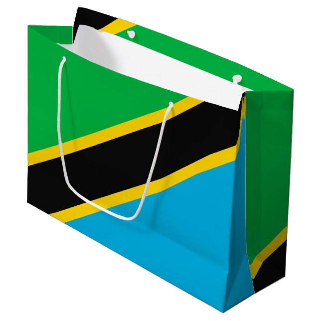 Tanzania flag large gift bag (Front Angled)