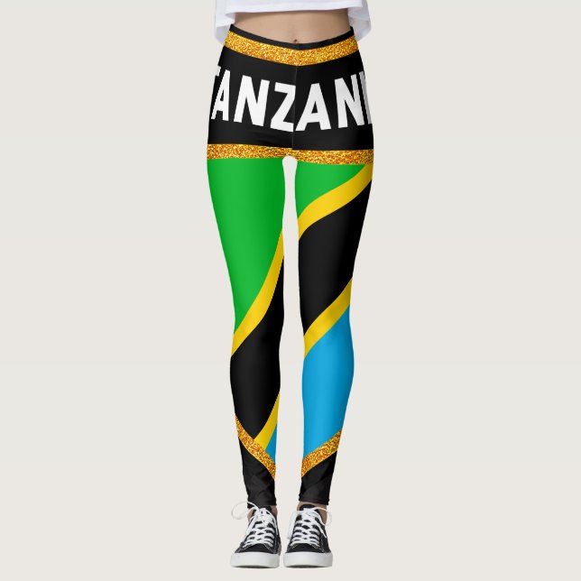 Tanzania Flag Leggings (Front)