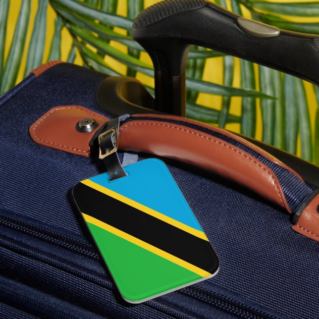Tanzania flag luggage tag (Front Insitu 1)