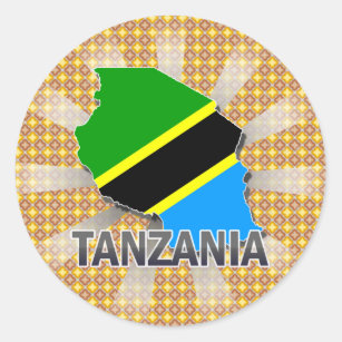 Tanzania Flag Map 2.0 Classic Round Sticker
