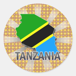Tanzania Flag Map 2.0 Classic Round Sticker