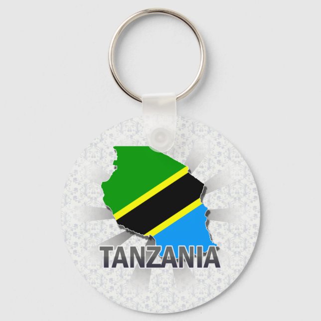 Tanzania Flag Map 2.0 Key Ring (Front)