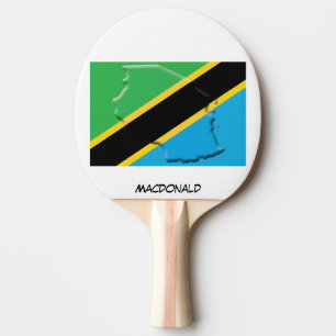 TANZANIA FLAG & MAP Personalised Ping Pong Paddle