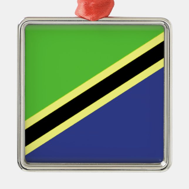 Tanzania Flag Metal Tree Decoration (Front)