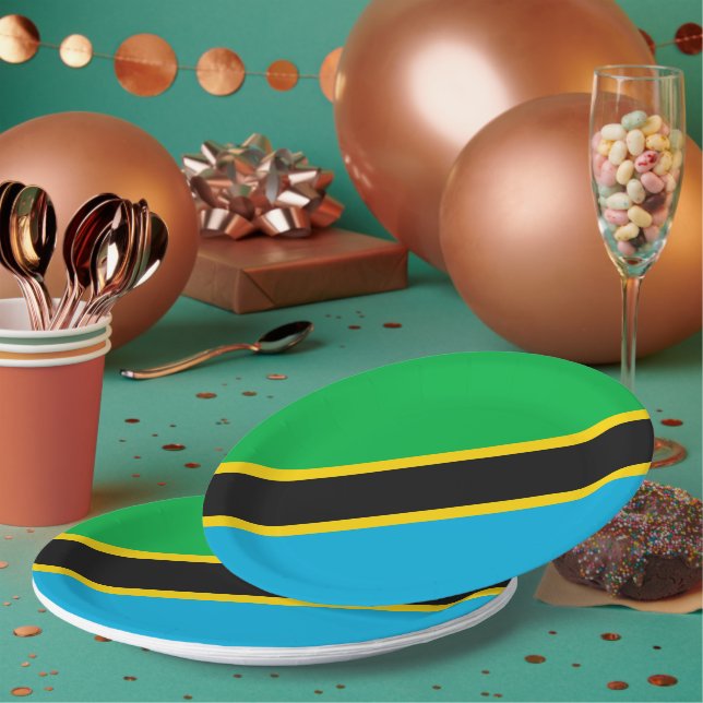 Tanzania flag paper plate (Multi)