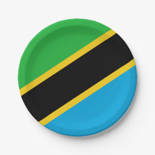 Tanzania Flag Paper Plate