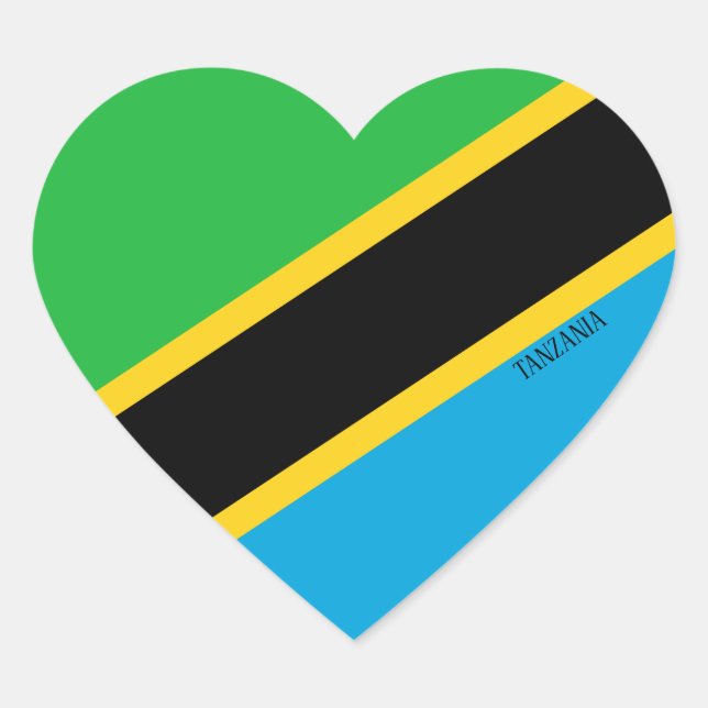 Tanzania Flag Patriotic Heart Sticker (Front)