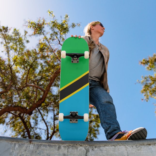 Tanzania flag skateboard (Outdoor 1)