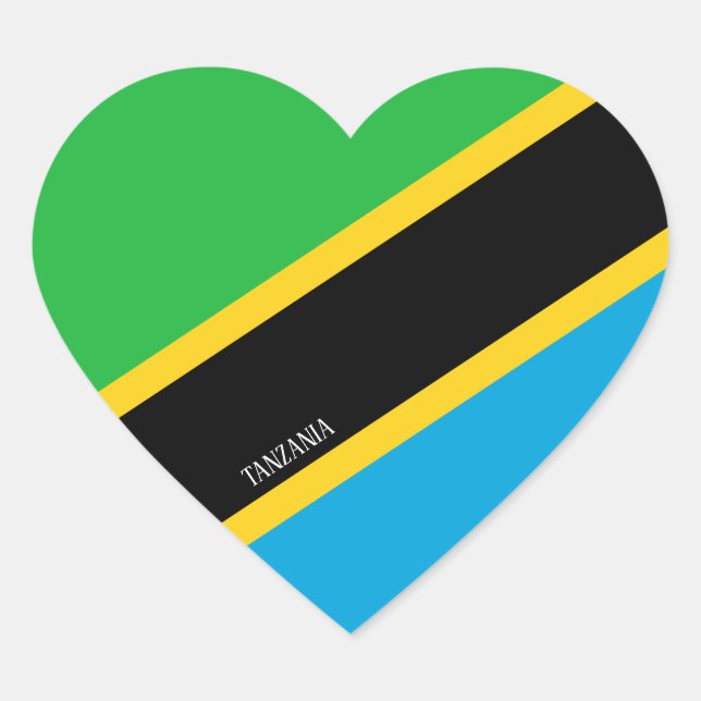 Tanzania Flag Splendid Patriotic Heart Sticker (Front)