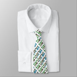 Tanzania Flag Typography Pattern Tie