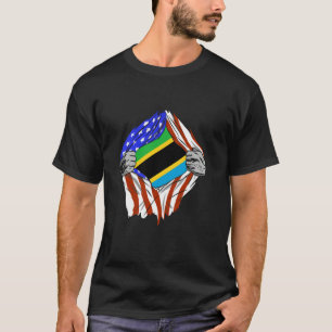 Tanzania Flag USA Tanzanian Roots Chest Tanzanian T-Shirt