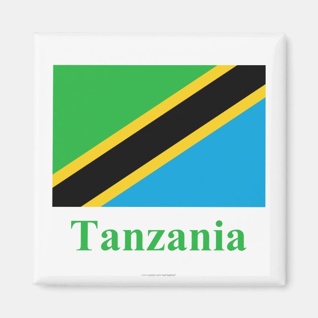 Tanzania Flag with Name Magnet (Front)