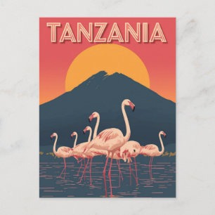 Tanzania Flamingo Sunset Postcard